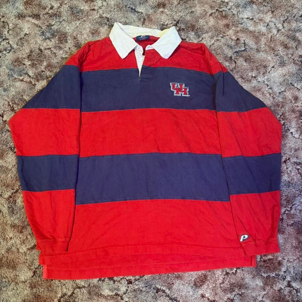Vintage 90s Pro Player University of Houston red rugby long sleeve Size XL